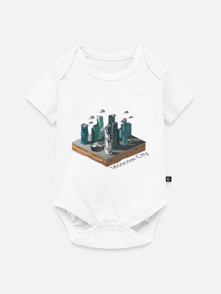 Geometrisches Low-Poly - Baby Premium Kurzarmbody - Weiß
