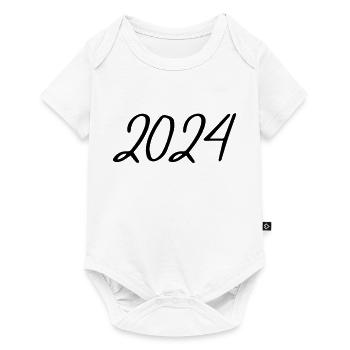 2024 Jahreszahl Datum Zahl Anno Kalenderjahr USA - Baby Premium Kurzarmbody - Weiß - Vorne