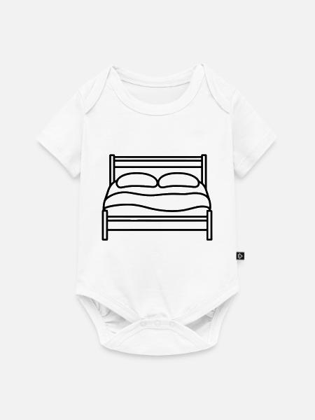 Bett - Baby Premium Kurzarmbody - Weiß