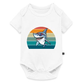 Hai Retro - Baby Premium Kurzarmbody - Weiß - Vorne