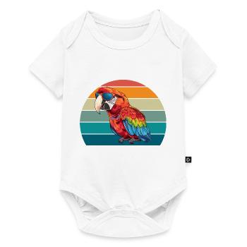 Papagei Retro Vogel Sommer - Baby Premium Kurzarmbody - Weiß - Vorne