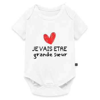Ich werde eine große Schwester sein - Baby Premium Kurzarmbody - Weiß - Vorne