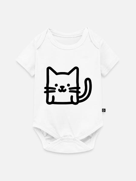 Katze - Baby Premium Kurzarmbody - Weiß