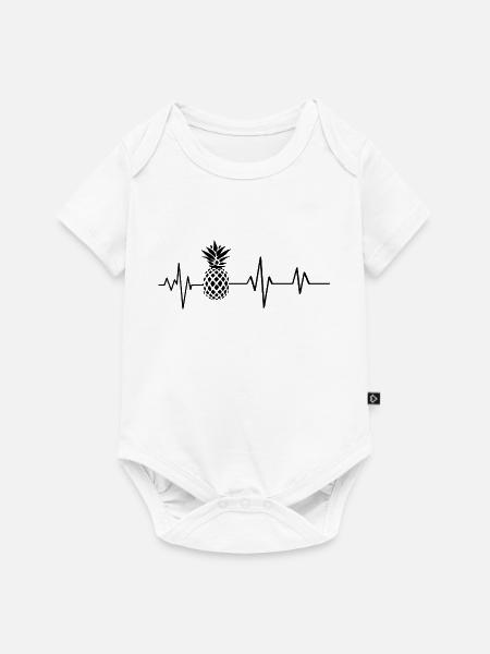 Ananas-Herzschlag - Baby Premium Kurzarmbody - Weiß