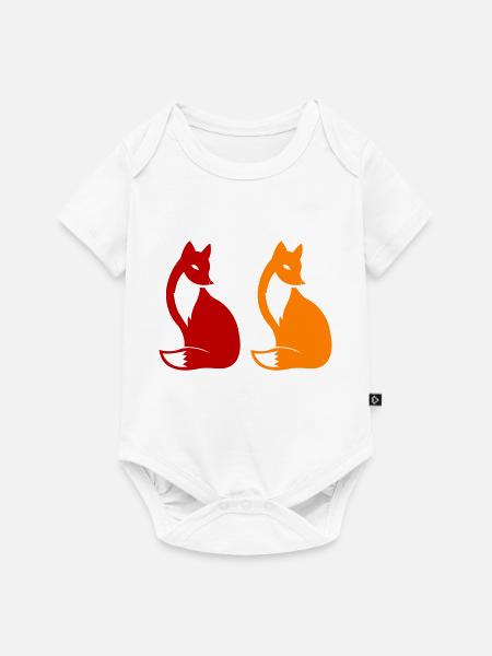 fox 2 - Baby Premium Kurzarmbody - Weiß