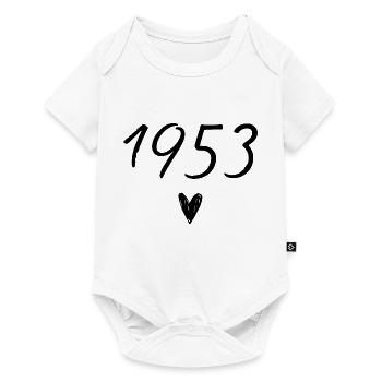 1953 coeur anniversaire - Body à manches courtes Premium Bébé - blanc - Devant