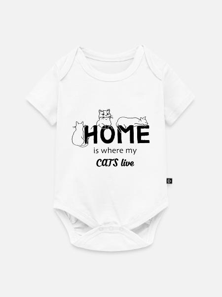 Katzen Zuhause - Baby Premium Kurzarmbody - Weiß