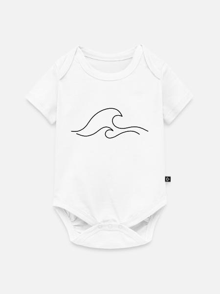 wellen - Baby Premium Kurzarmbody - Weiß