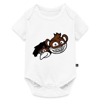 2 Funny Monkey Faces Two Friends Crew Team - Body à manches courtes Premium Bébé - blanc - Devant