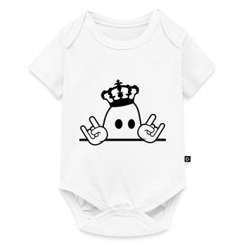 Mignon Métal Halloween Fantôme Roi Couronne Fantôme - Body à manches courtes Premium Bébé - blanc - Devant
