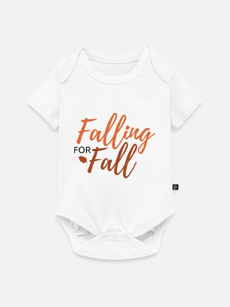 Falling for Fall –Schriftzug - Baby Premium Kurzarmbody - Weiß