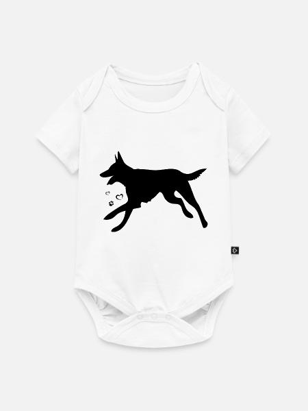 Belgischer Malinois-Schäferhund - Baby Premium Kurzarmbody - Weiß