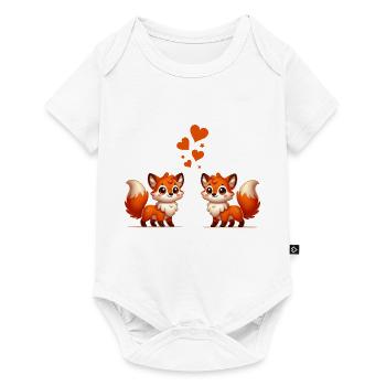 fuchs comic love - Baby Premium Kurzarmbody - Weiß - Vorne