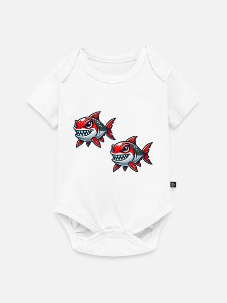 piranhas - Baby Premium Kurzarmbody - Weiß