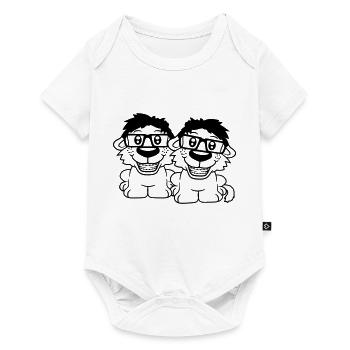 2 Dogs Nerds Horn-Rimmed Glasses Geeks Braces Smart - Baby Premium short-sleeve bodysuit - white - Front