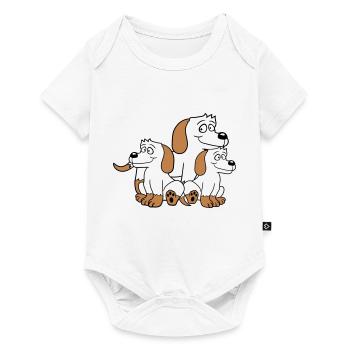 Three Dogs Family Child Mother Father Dad Mom Sweet - Baby Premium short-sleeve bodysuit - white - Front