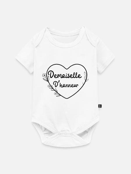 Brautjungfer Blumenherz - Baby Premium Kurzarmbody - Weiß