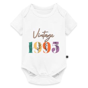 Vintage 1995 florale - Body à manches courtes Premium Bébé - blanc - Devant