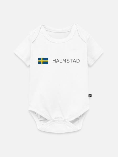 Sweden Flag - Halmstad - Sverige - Schweden - Baby Premium Kurzarmbody - Weiß