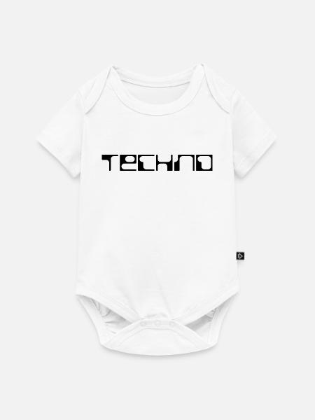 Techno-Bold-Logo-Design - Baby Premium Kurzarmbody - Weiß