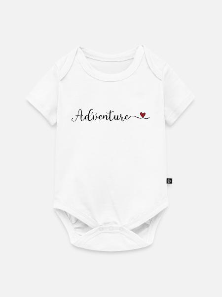 Abenteuertypografie mit Herz - Baby Premium Kurzarmbody - Weiß