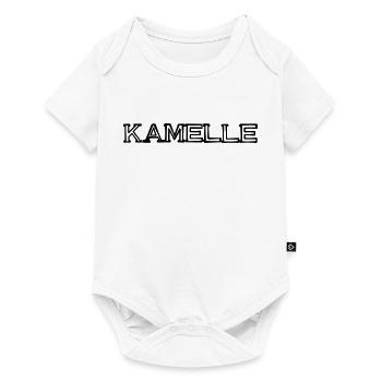 Kamelle Schriftzug handgezeichnet - Baby Premium Kurzarmbody - Weiß - Vorne