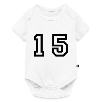 nombre - 15 - quinze - Body à manches courtes Premium Bébé - blanc - Devant