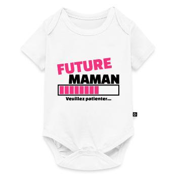 future maman veuillez patienter - Body à manches courtes Premium Bébé - blanc - Devant