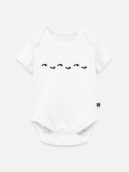 Fußabdruck - Baby Premium Kurzarmbody - Weiß
