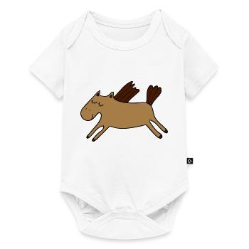 Pony - Baby Premium Kurzarmbody - Weiß - Vorne