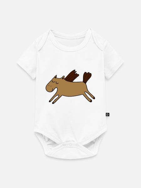 Pony - Baby Premium Kurzarmbody - Weiß