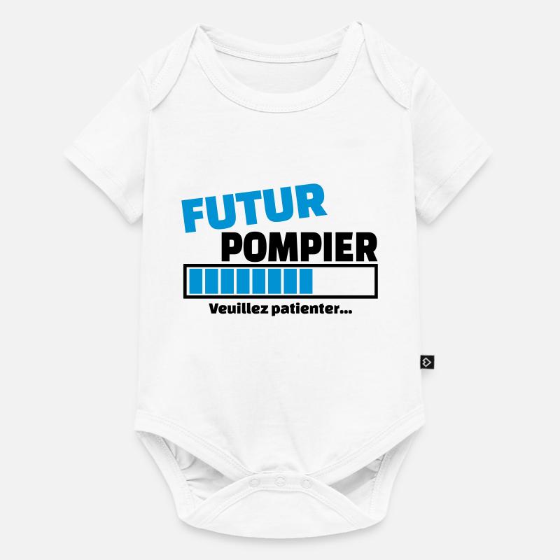 futur pompier - Body à manches courtes Premium Bébé - blanc