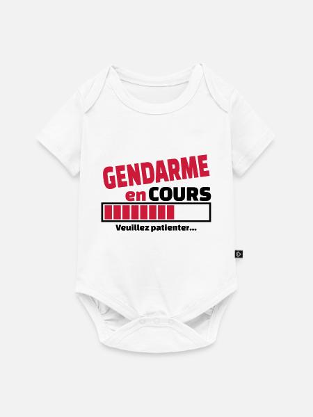 gendarme en cours - Body à manches courtes Premium Bébé - blanc