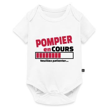pompier en cours - Body à manches courtes Premium Bébé - blanc - Devant