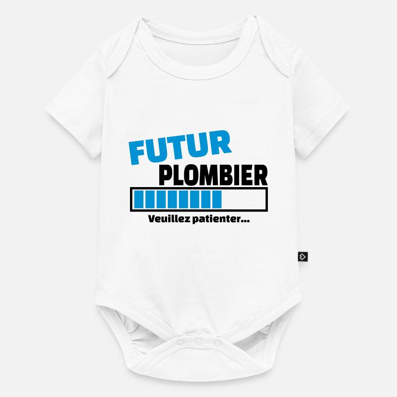 futur plombier - Body à manches courtes Premium Bébé - blanc