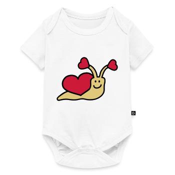love_snail_3c - Body à manches courtes Premium Bébé - blanc - Devant