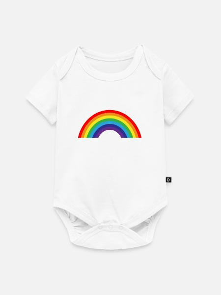 Regenbogen - Baby Premium Kurzarmbody - Weiß
