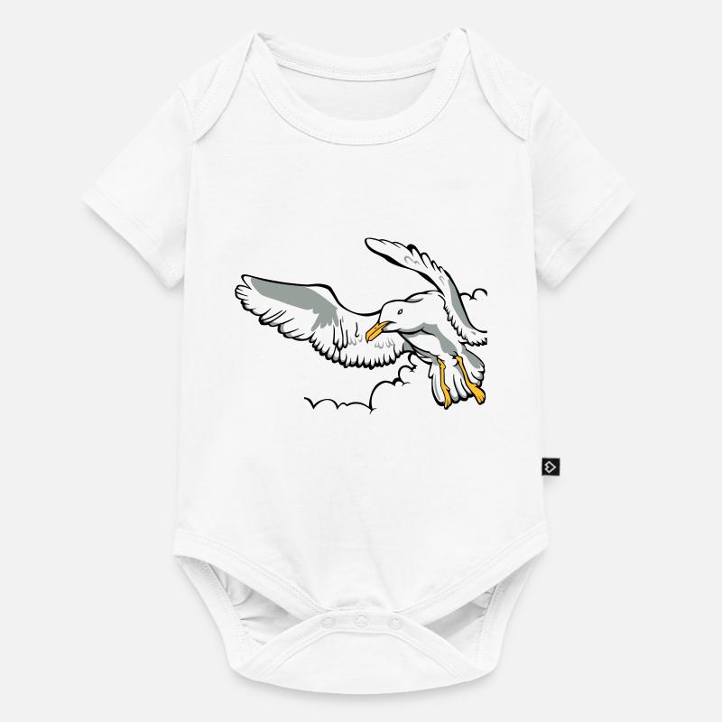 Seagull - Baby Premium short-sleeve bodysuit - white