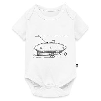 Vintage Uboot mit Taucher Old School Retro Design - Baby Premium Kurzarmbody - Weiß - Vorne