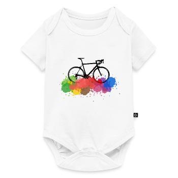 Rennrad Farbkleckse - Baby Premium Kurzarmbody - Weiß - Vorne