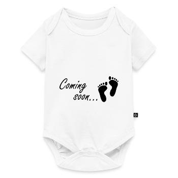 pregnant baby child born birth gift idea - Baby Premium short-sleeve bodysuit - white - Front