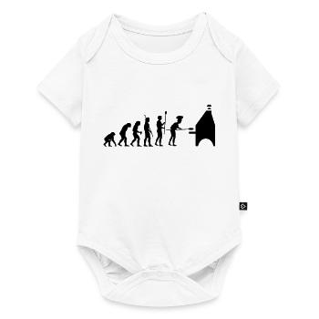 evolution pizza - Baby Premium Kurzarmbody - Weiß - Vorne