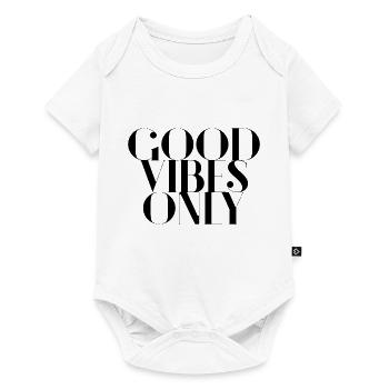 « Good Vibes Only » Typographie Design Motivation - Body à manches courtes Premium Bébé - blanc - Devant