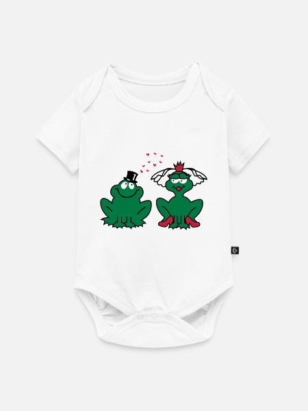 Hochzeit - JGA - Braut - Paar - Froschpärchen - 3C - Baby Premium Kurzarmbody - Weiß