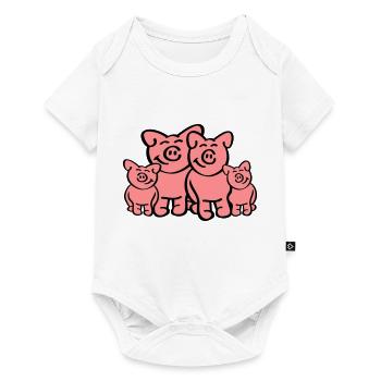 Pig Family - Body à manches courtes Premium Bébé - blanc - Devant