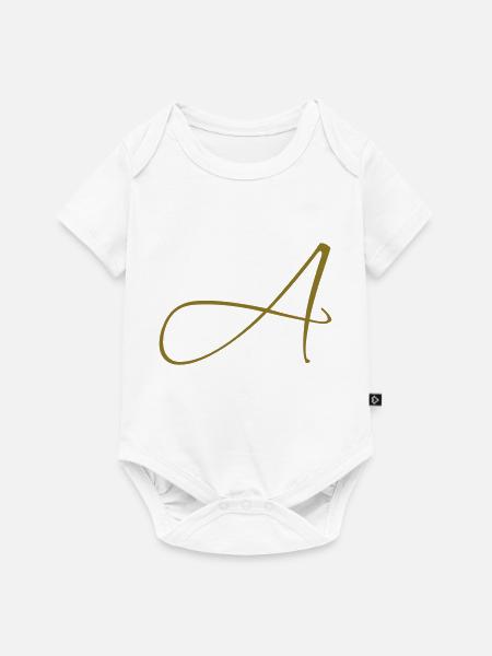Letter A - Baby Premium Kurzarmbody - Weiß