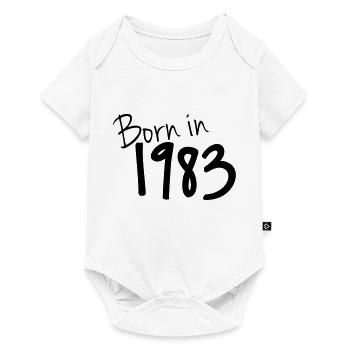 Geboren 1983 - Baby Premium Kurzarmbody - Weiß - Vorne