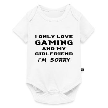 J’aime le jeu et ma petite amie Gamer Boyfriend - Body à manches courtes Premium Bébé - blanc - Devant