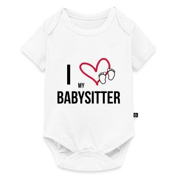 baby-sitter / babysitter / baby / geburt / Kind - Baby Premium Kurzarmbody - Weiß - Vorne