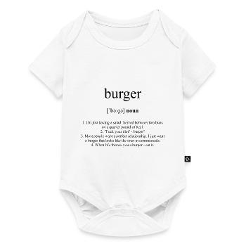 Burger (Hamburger) Dictionnaire de définition - Body à manches courtes Premium Bébé - blanc - Devant